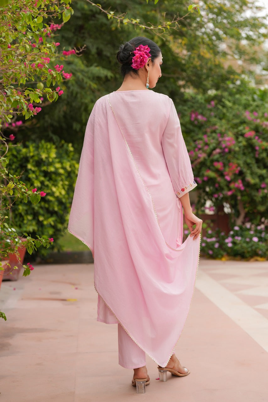 TRENDY EMBROIDERED SUIT SET