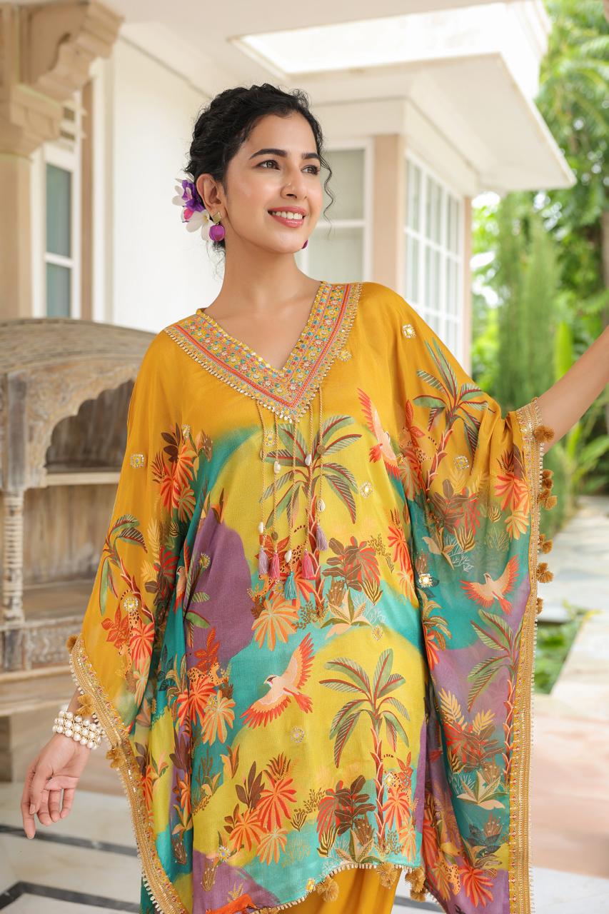 PURE CHINON KAFTAN SET
