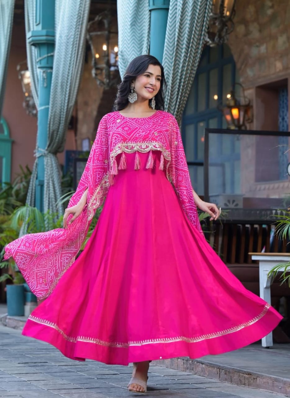 INDO-WESTERN BHANDEJ GOWN