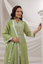 MUL CHANDERI EMBROIDERED SUIT