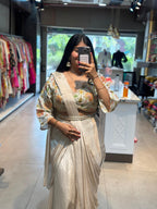 PRE-DRAPED SAREE IN HANDWORK