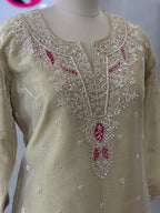 Elegant Suit with Handwork & Bandhej Dupatta