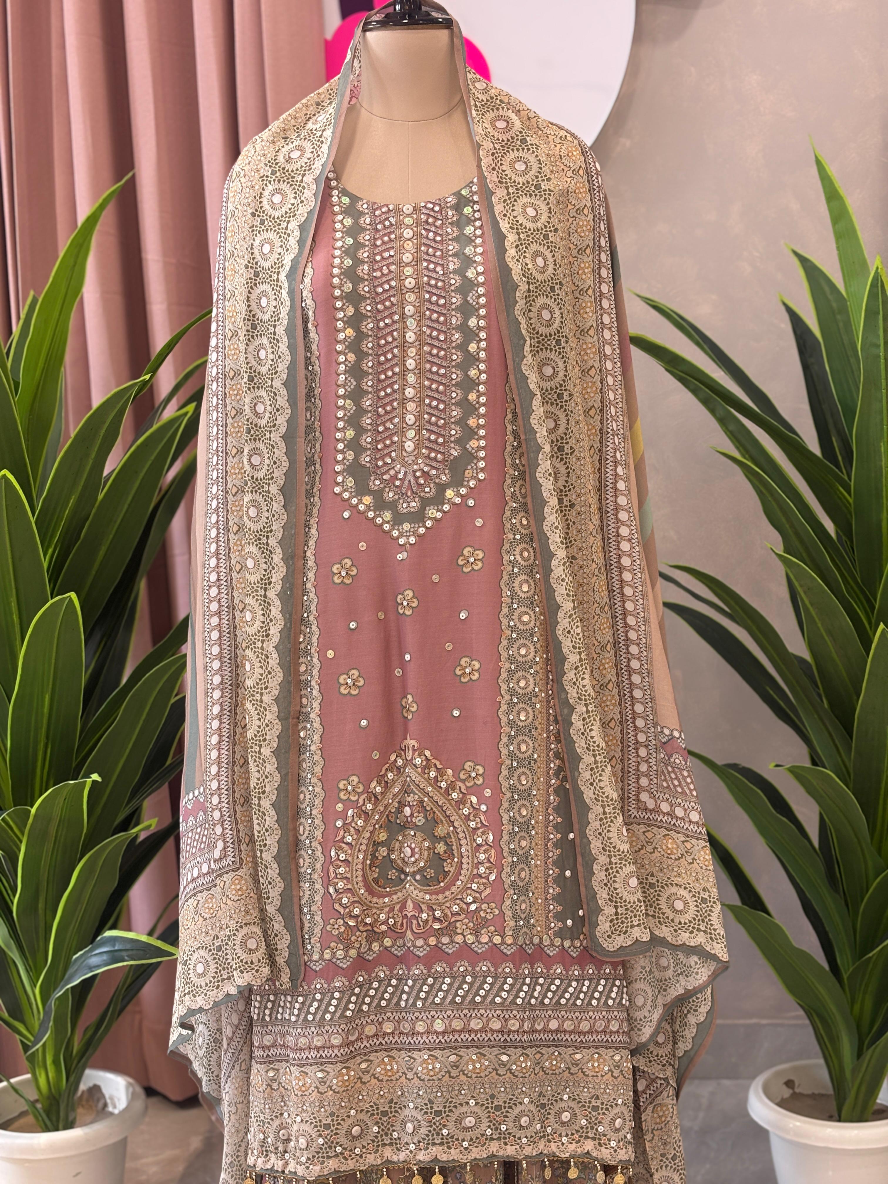Trendy Plazo Set In Handwork