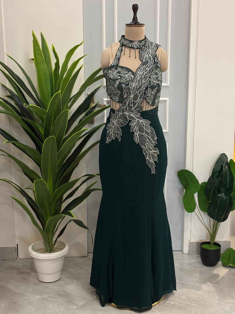 Designer Handwork Indo western Drape Saree