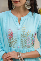 BEAUTIFUL EMBROIDERED MUL COTTON SUIT SET