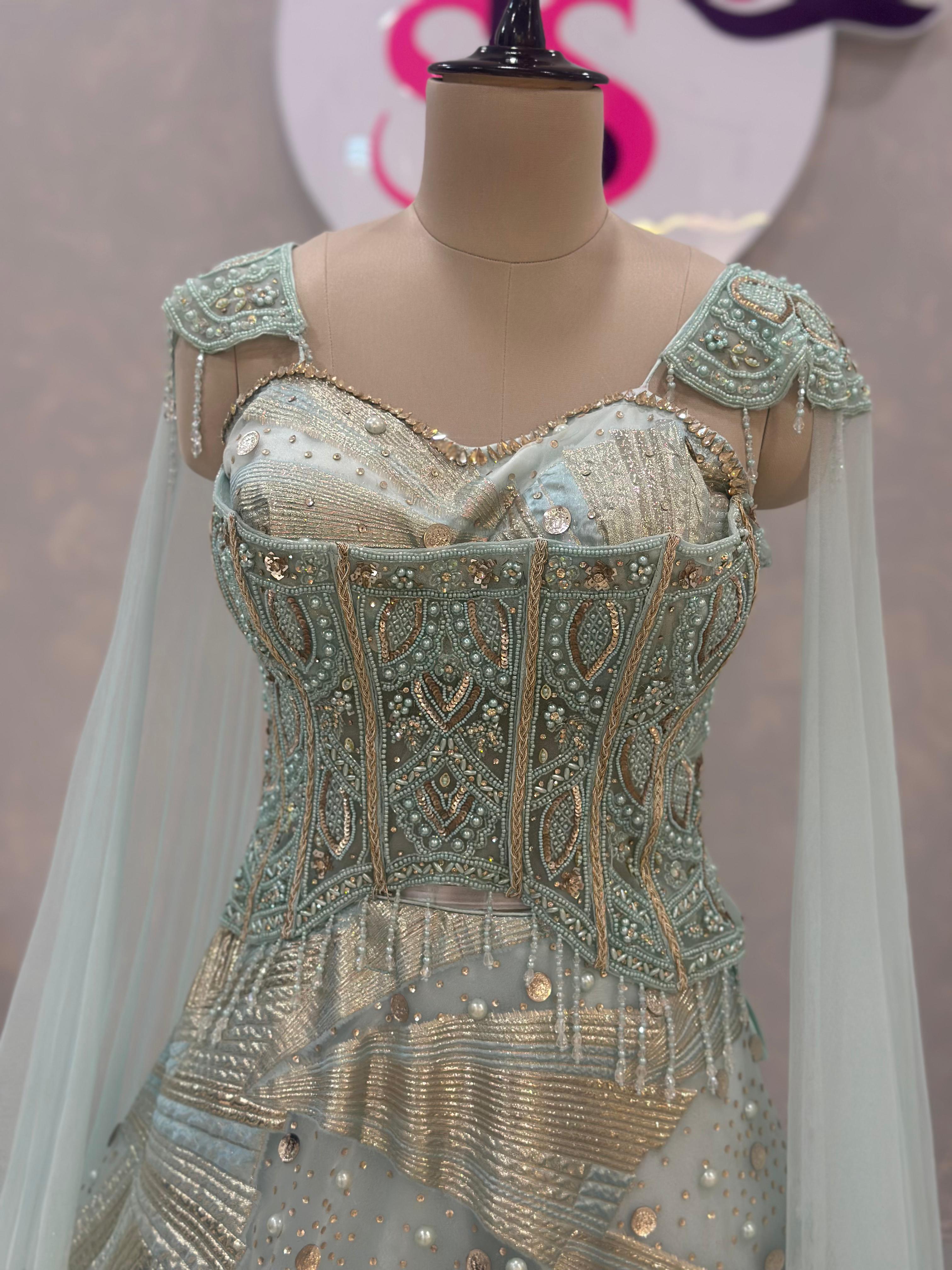 Pastel Mint Handwork Lehenga Set
