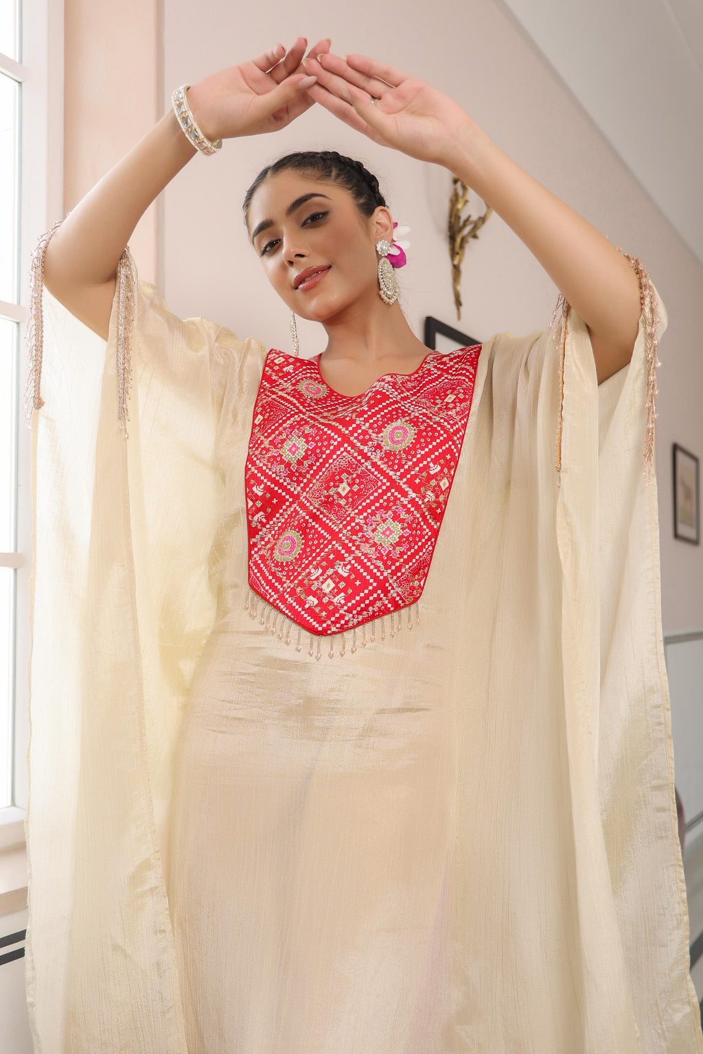 PURE ZARI TISSUE KAFTAN SET