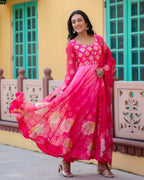 PURE ORGANZA FLORAL ANARKALI