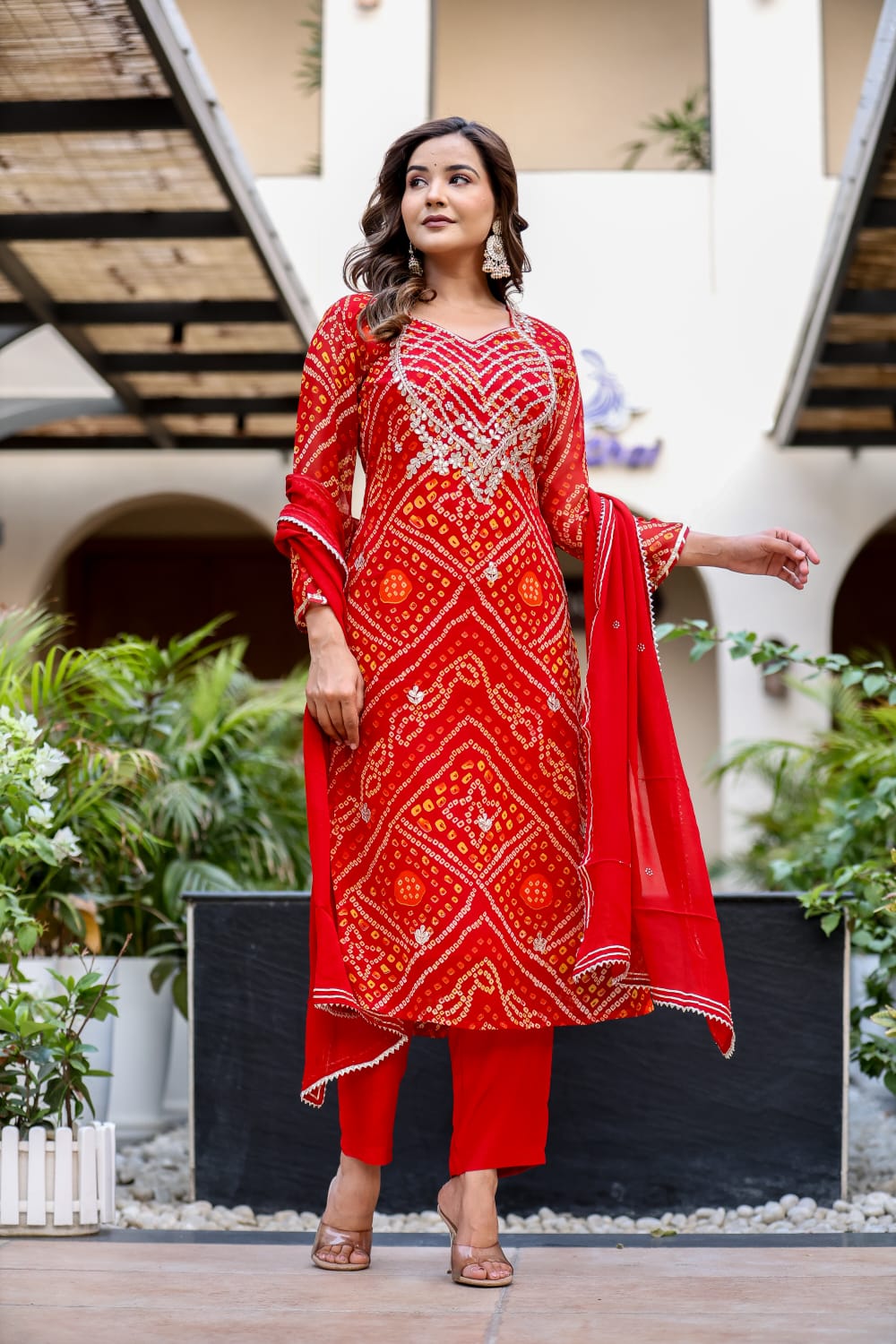 PURE GEORGETTE GOTA PATTI SUIT SET