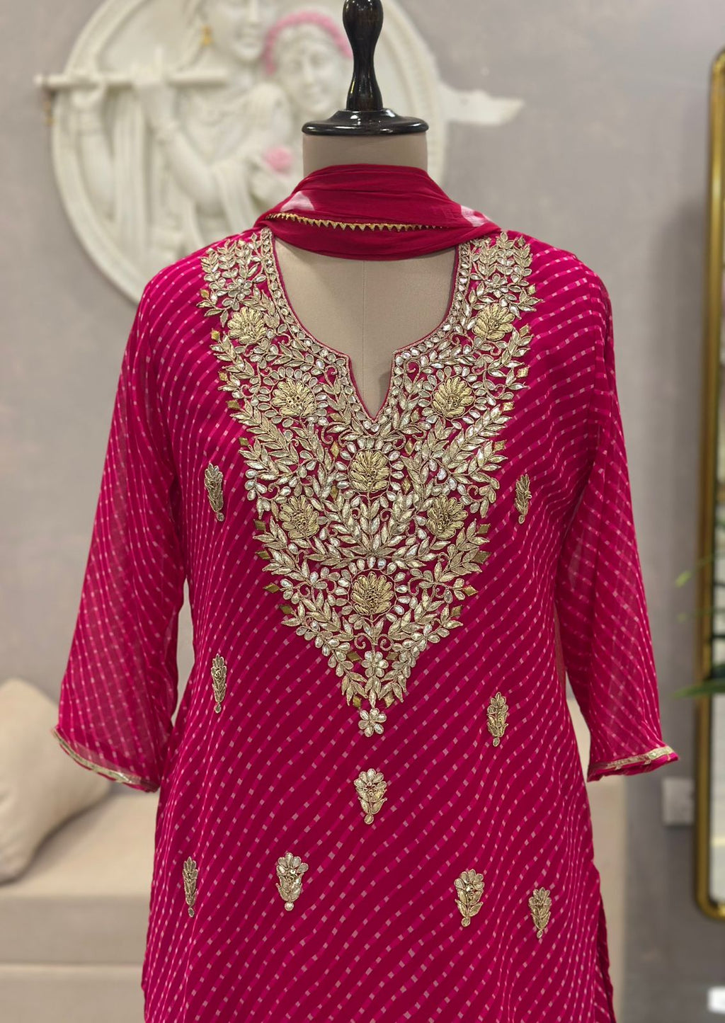 Elegant Handwork Kurta with Sharara & Dupatta