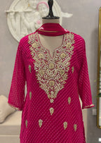Elegant Handwork Kurta with Sharara & Dupatta