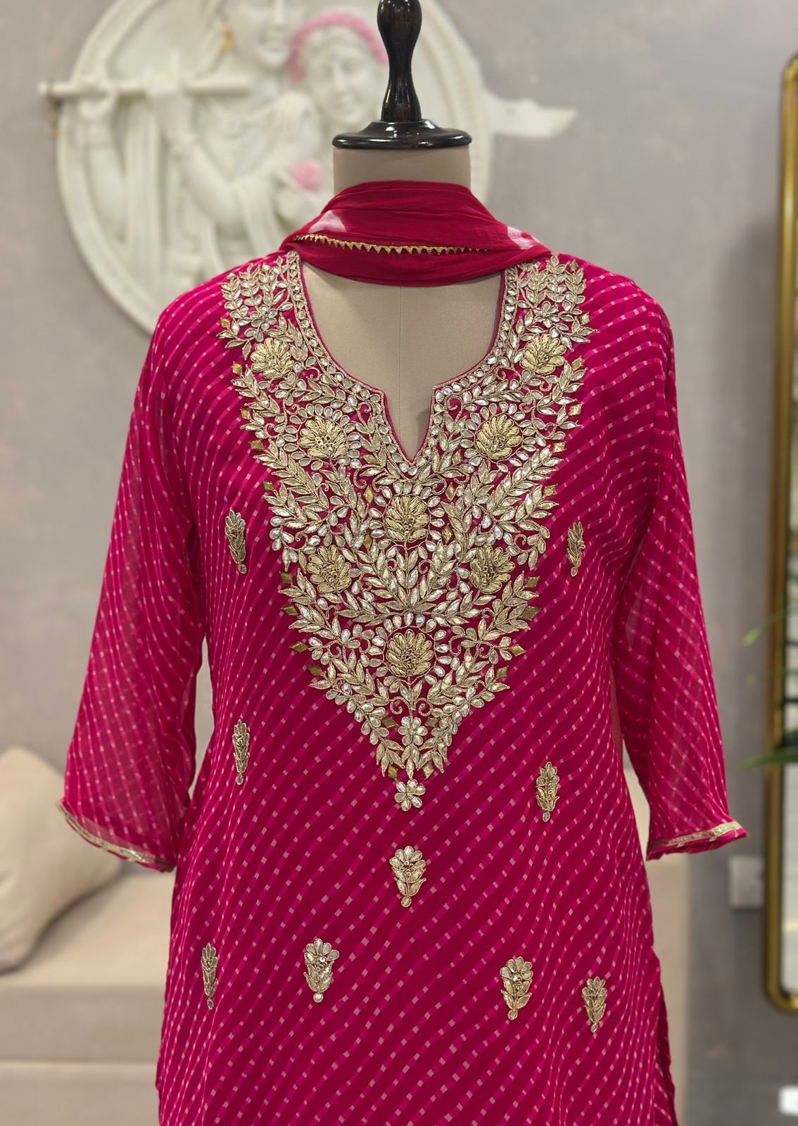 Elegant Handwork Kurta with Sharara & Dupatta