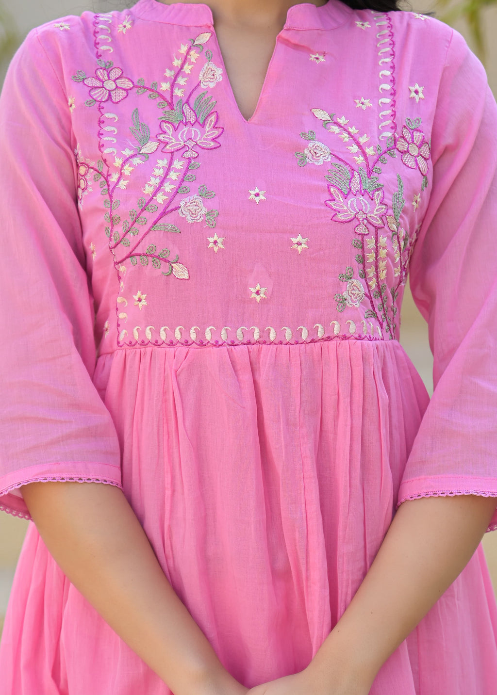 EMBROIDERED MUL COTTON SUIT SET