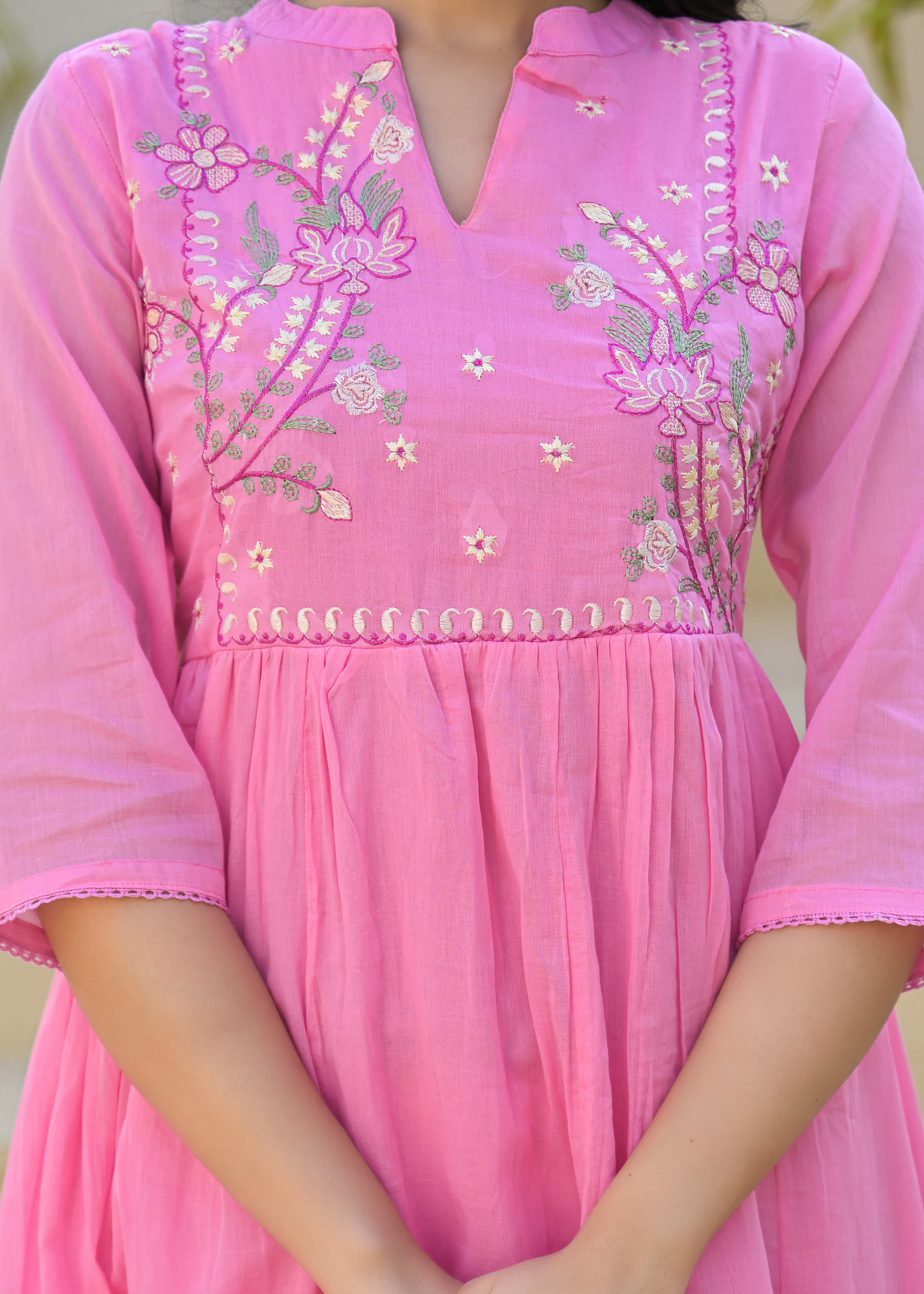 EMBROIDERED MUL COTTON SUIT SET