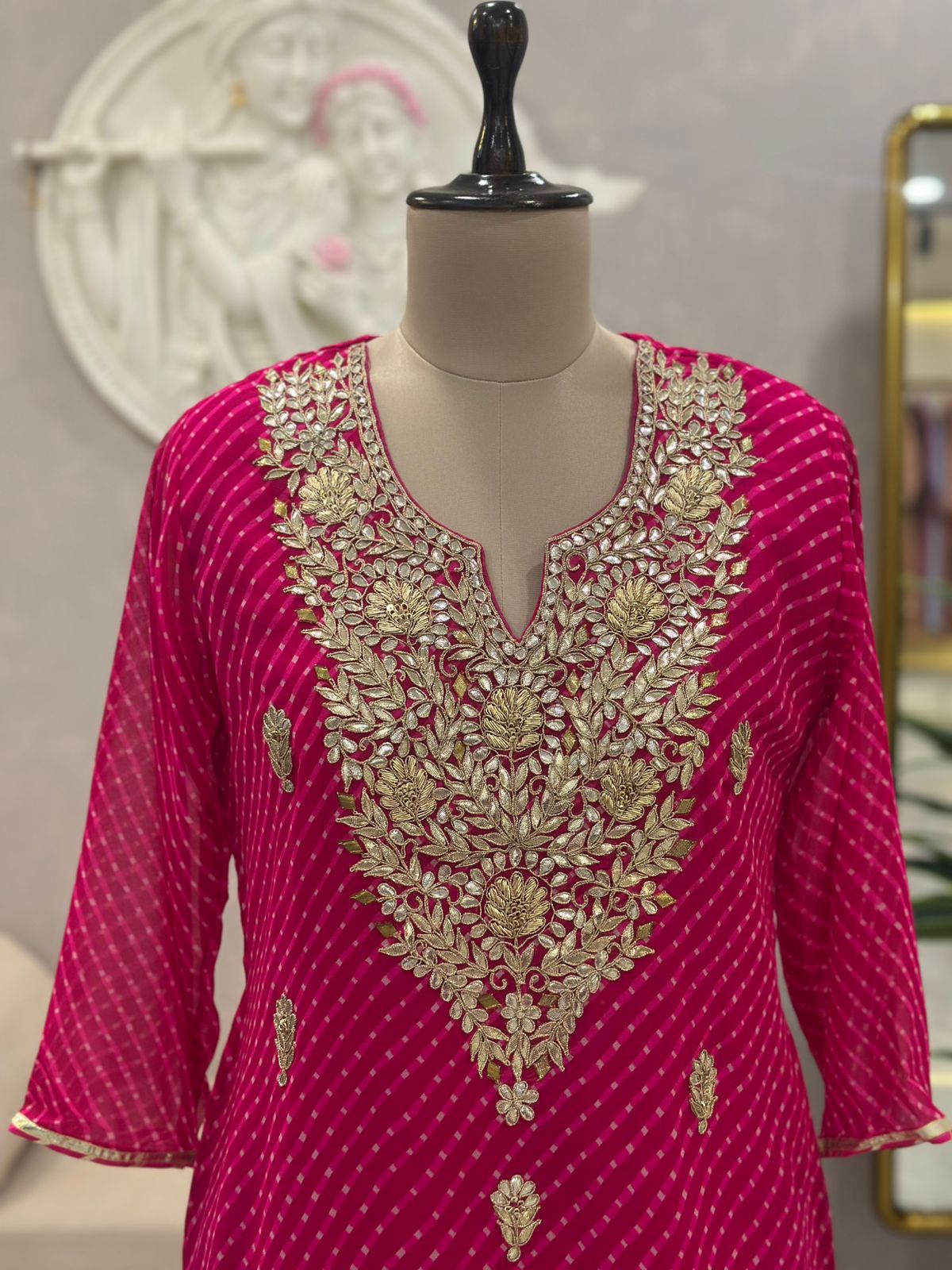 Elegant Handwork Kurta with Sharara & Dupatta