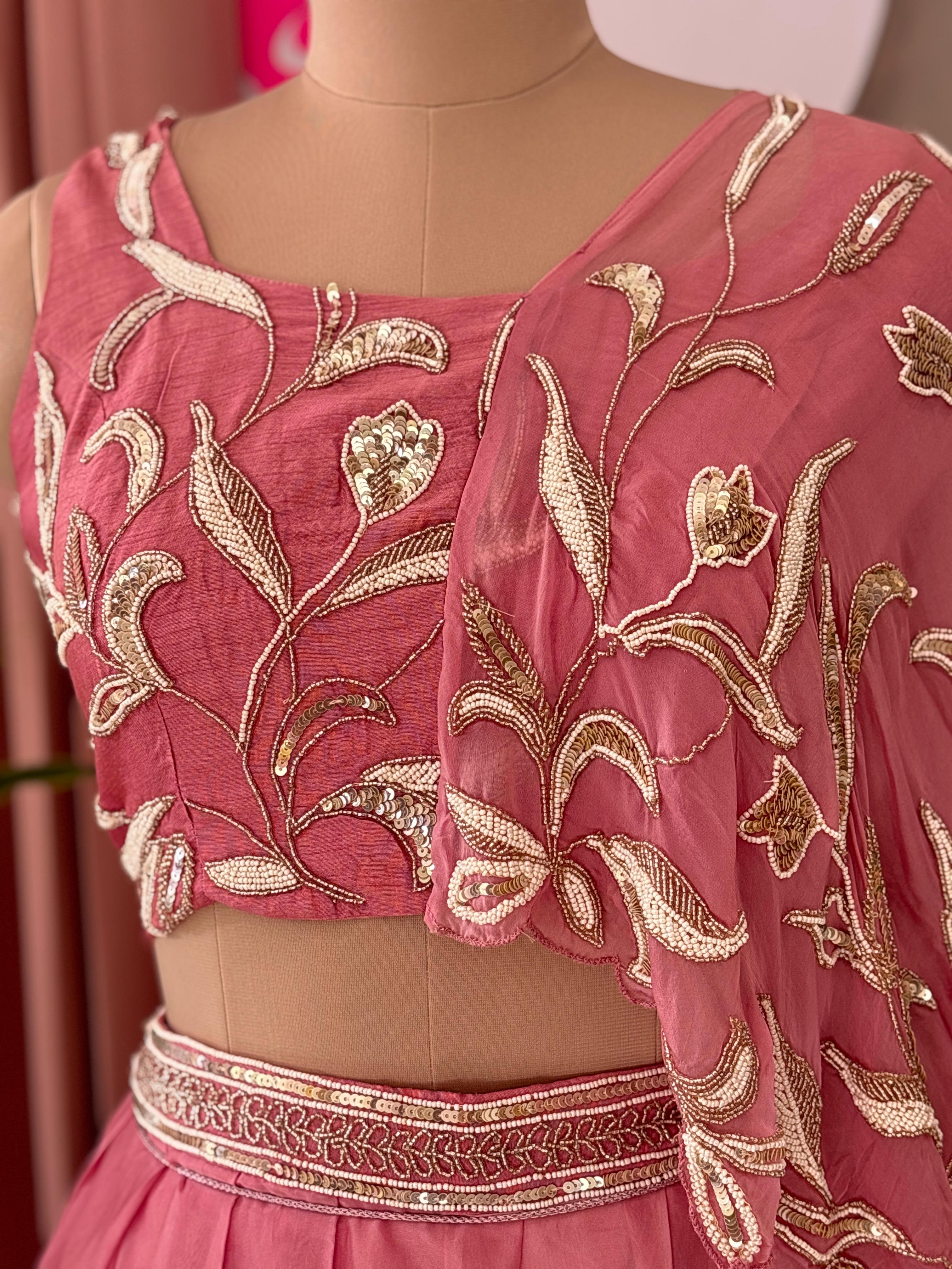 Designer Handwork Top with Flared Palazzo