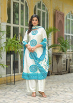 PURE CREP HANDWORK THREE PIECE SUIT