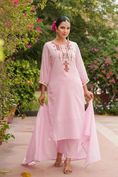 TRENDY EMBROIDERED SUIT SET