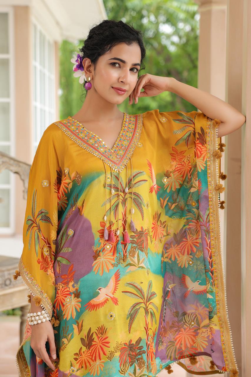 PURE CHINON KAFTAN SET
