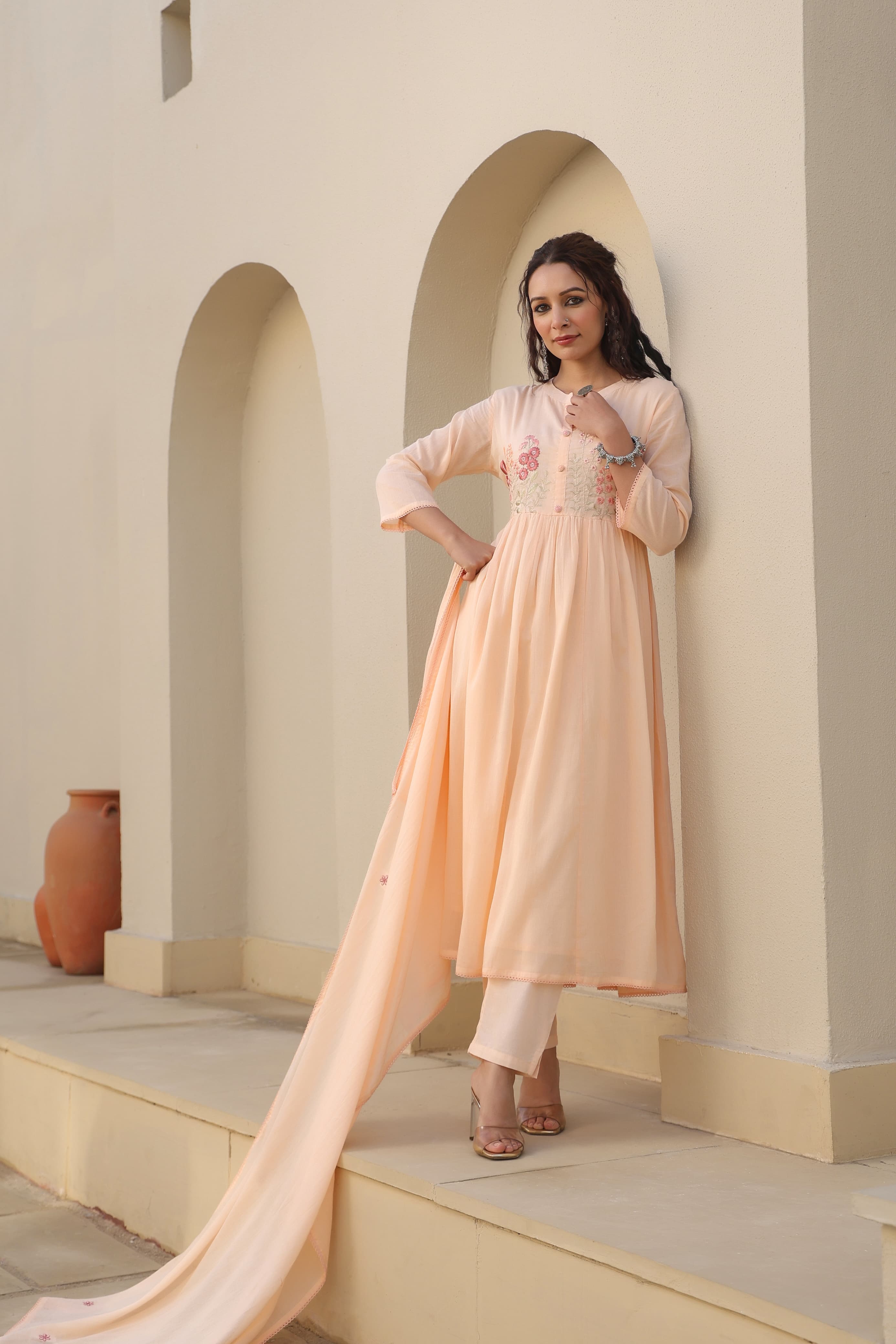 BEAUTIFUL EMBROIDERED MUL COTTON SUIT SET