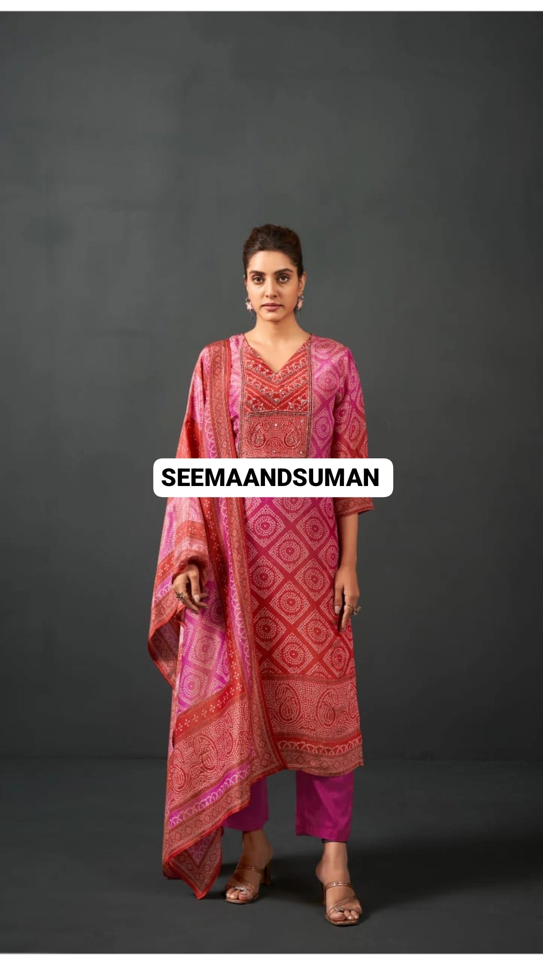 PURE BHANDEJ HANDWORK SUIT