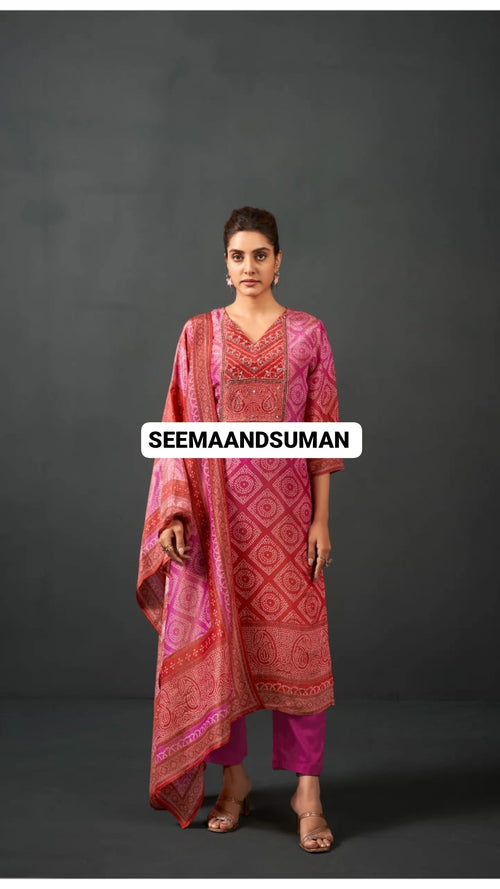 PURE BHANDEJ HANDWORK SUIT