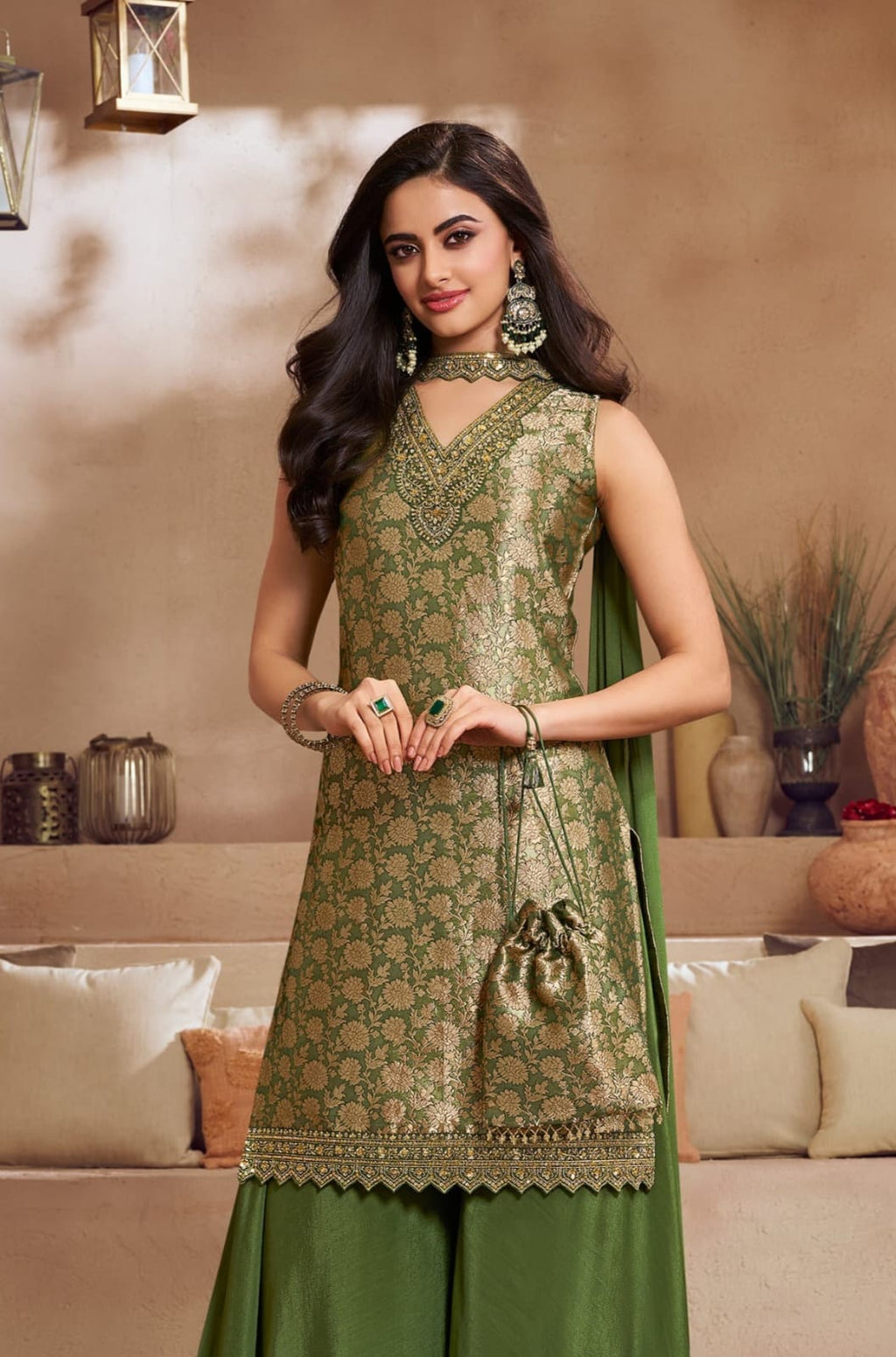 PURE BANARSI BROCADE PLAZO SET
