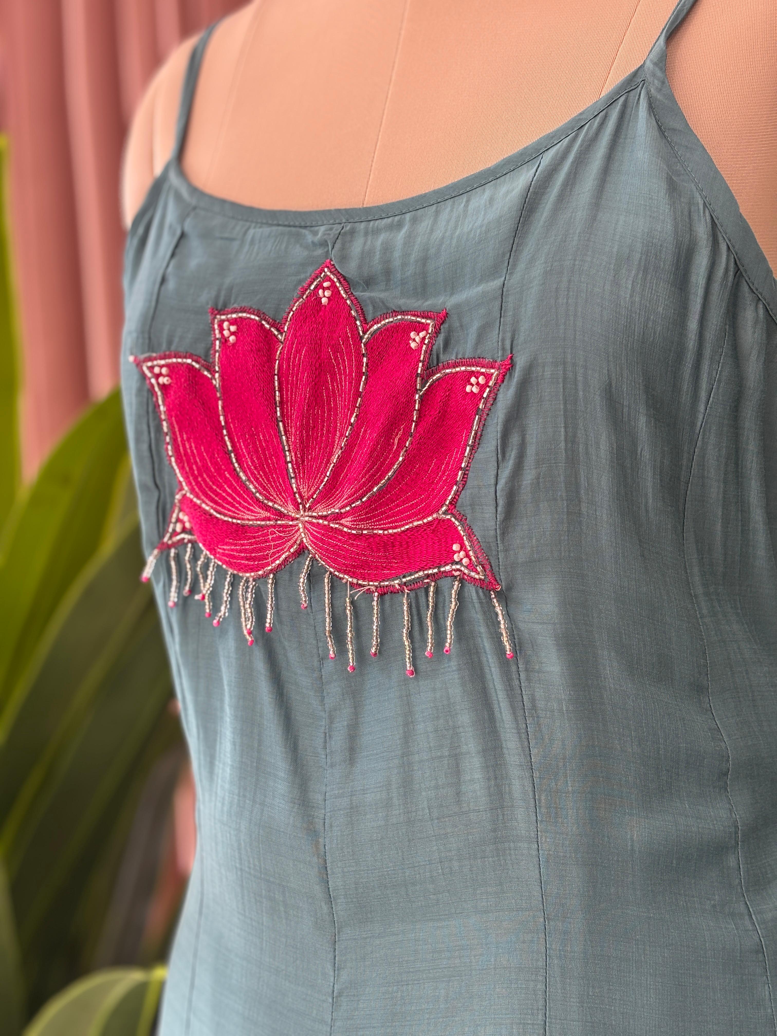 Beautiful Lotus Anarkali Suit Set