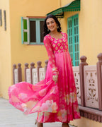 PURE ORGANZA FLORAL ANARKALI