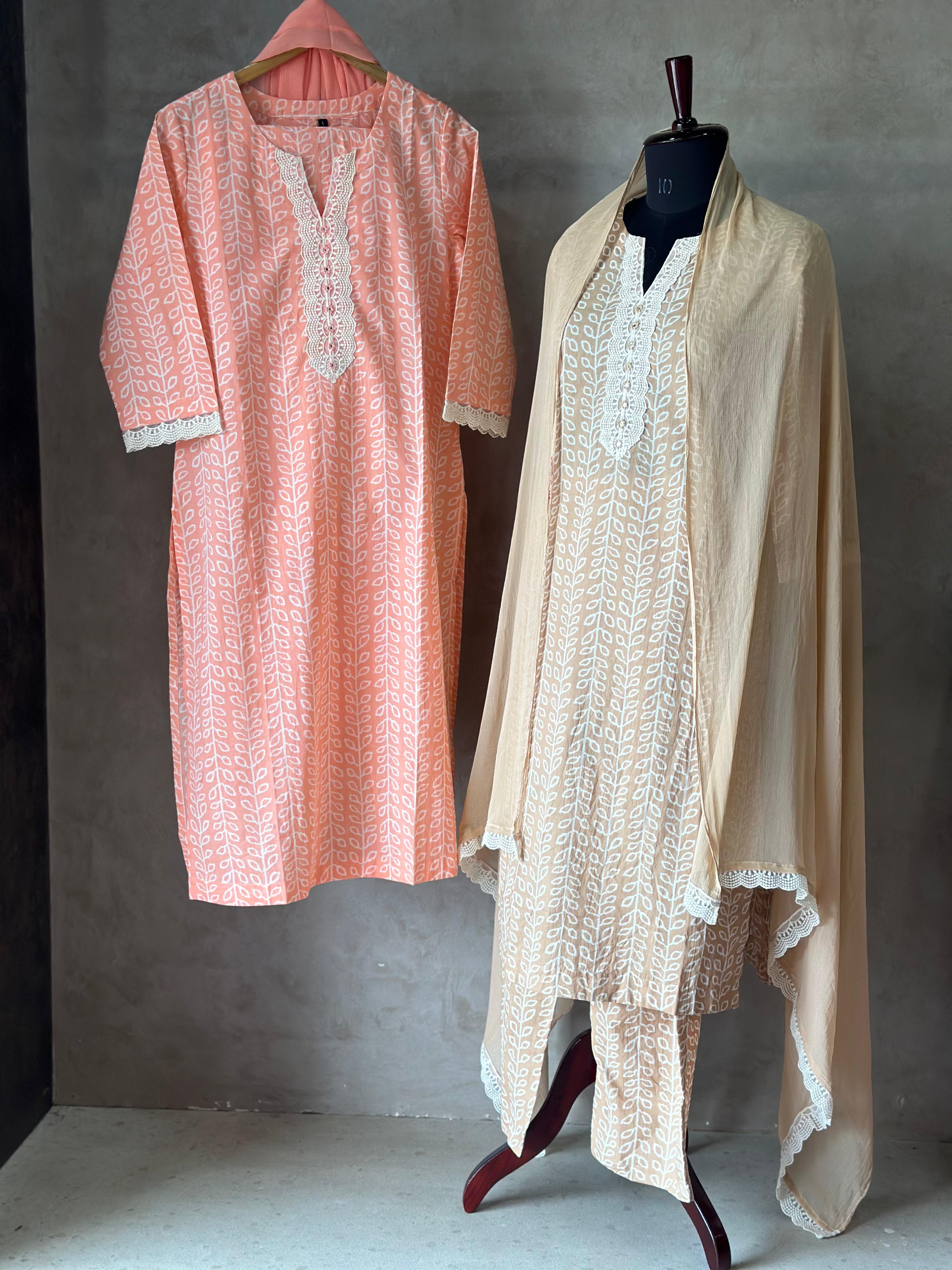 COTTON SUIT SET IN TWO SHADES