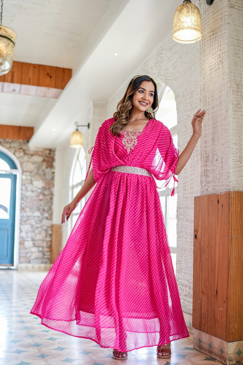 INDO-WESTERN MOTHDA GOWN