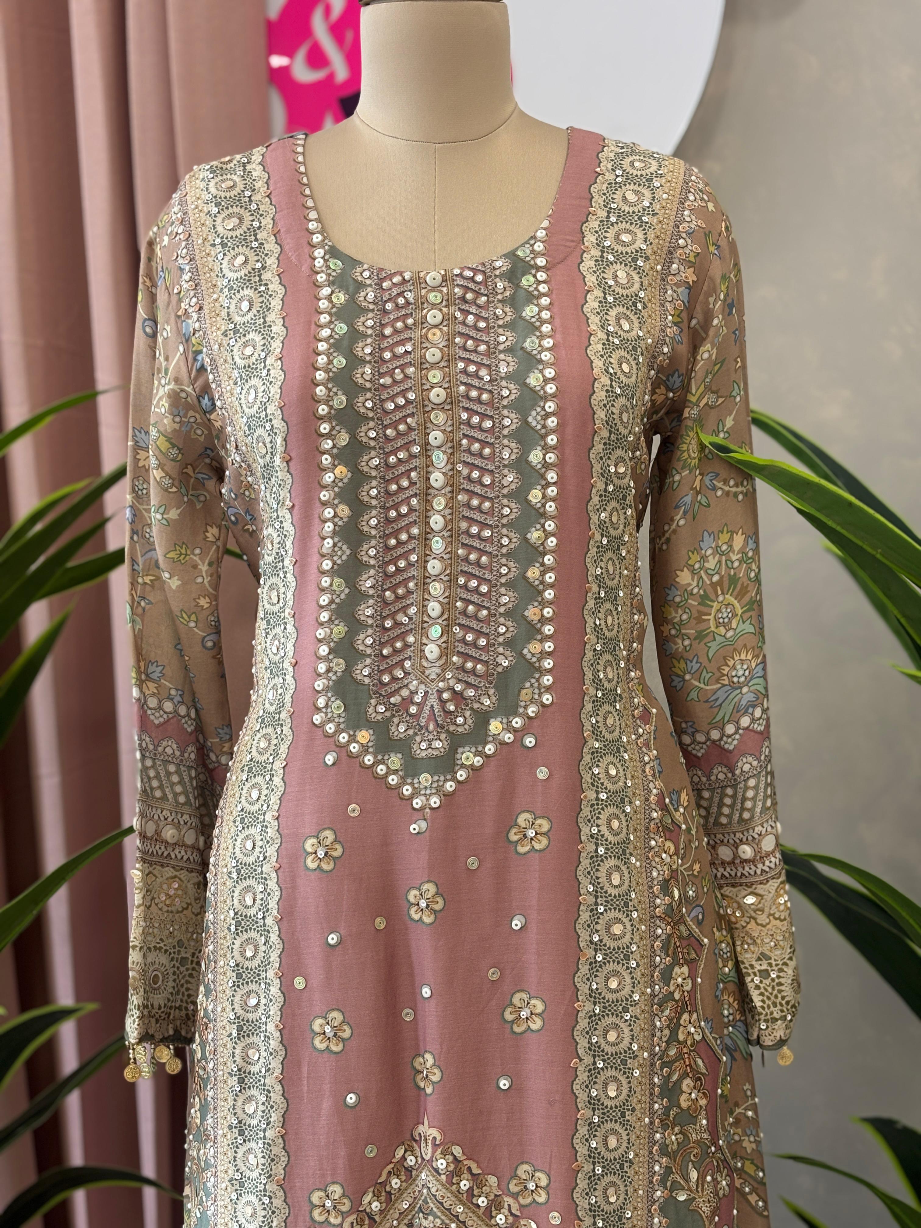 Trendy Plazo Set In Handwork