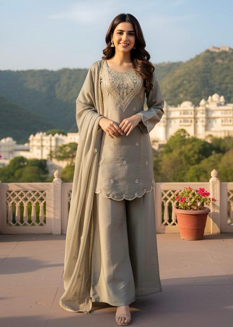 🌷🦋BEAUTIFUL HANDWORK PLAZO SET IN TWO SHADES 🦋🌷