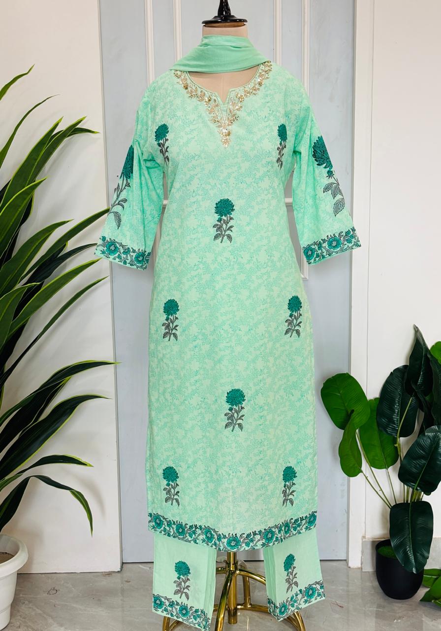 Pure Cotton Handwork Suit Set