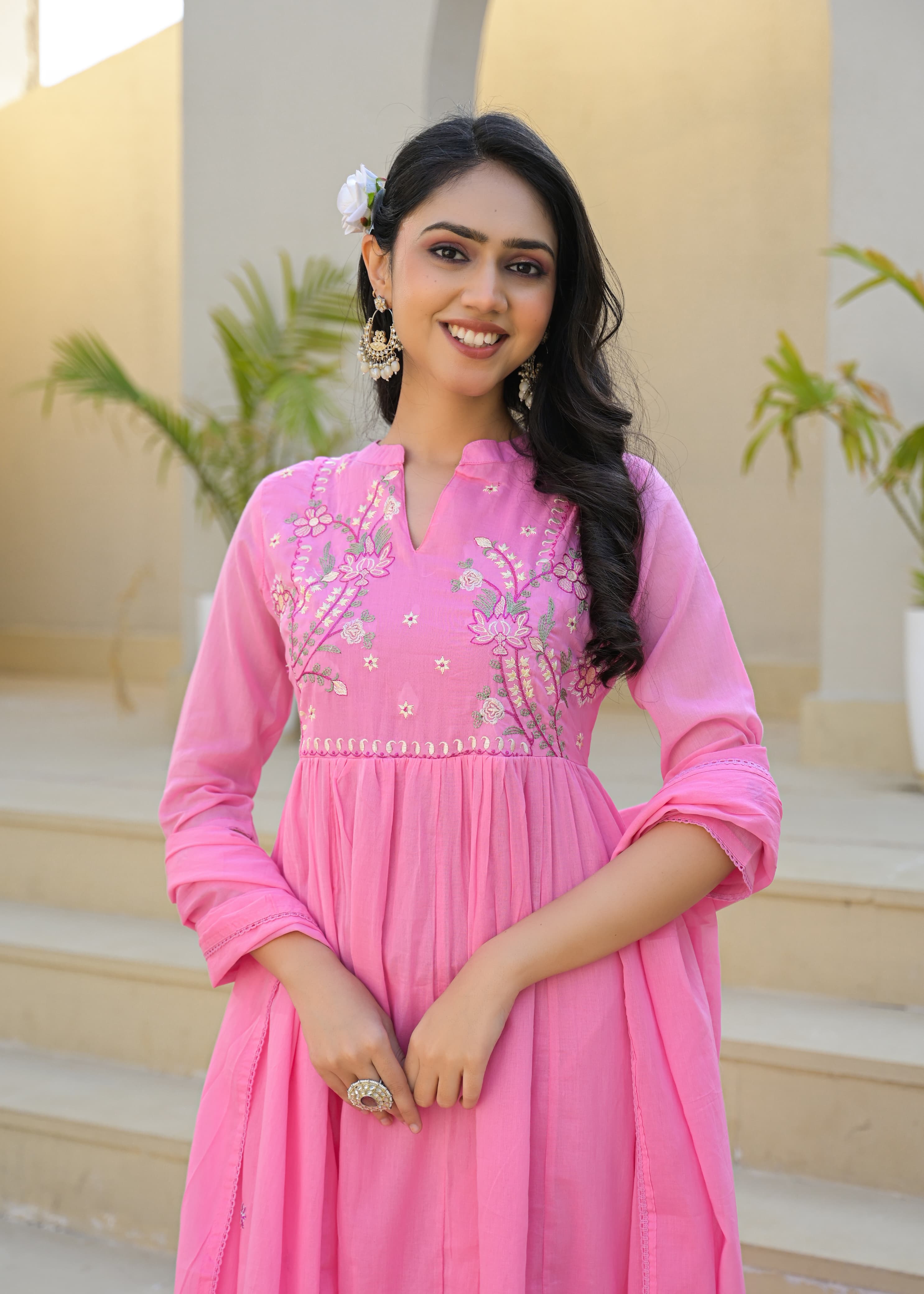 EMBROIDERED MUL COTTON SUIT SET