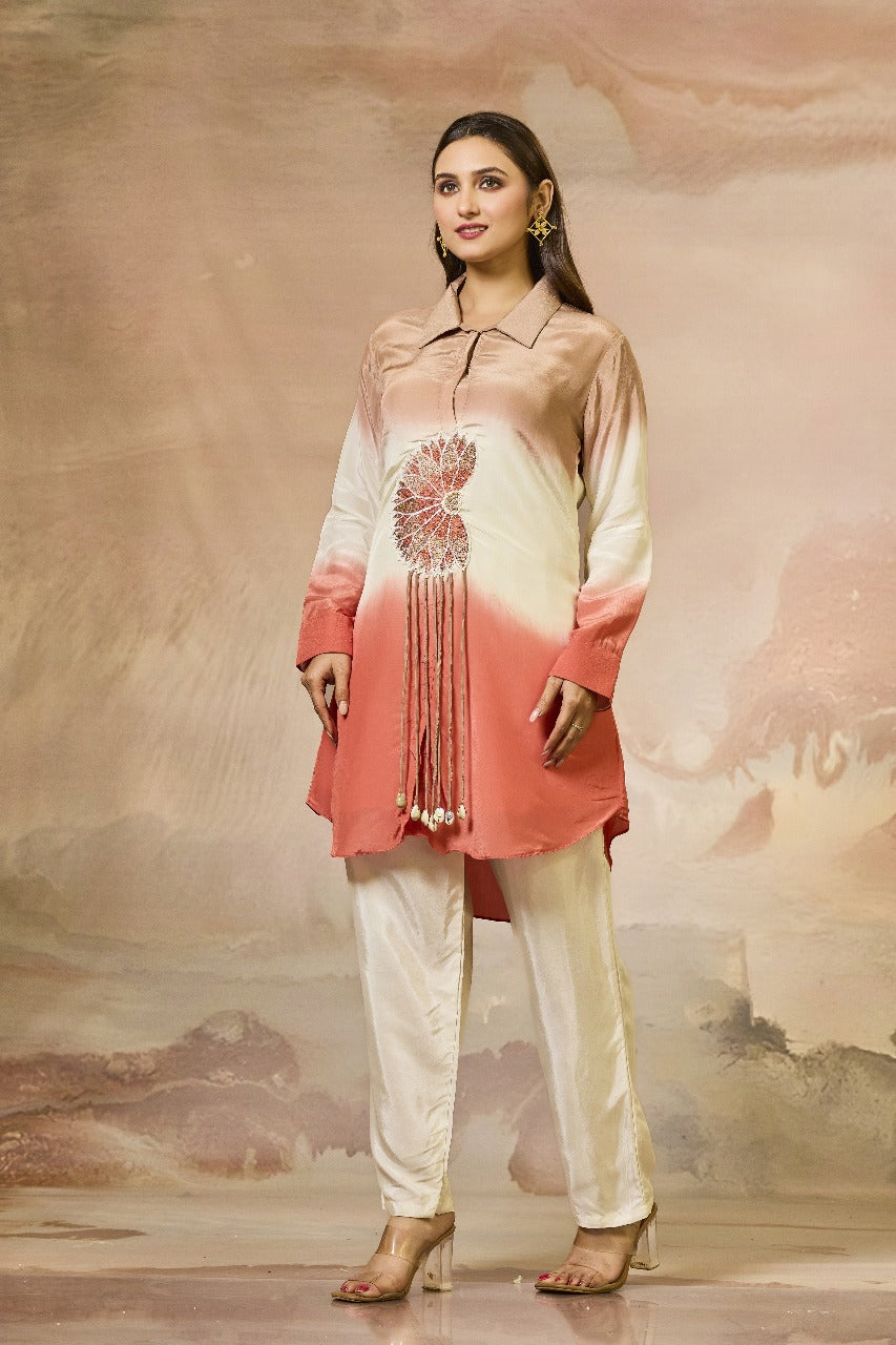 PURE CREPE HANDWORK CO-ORD SET