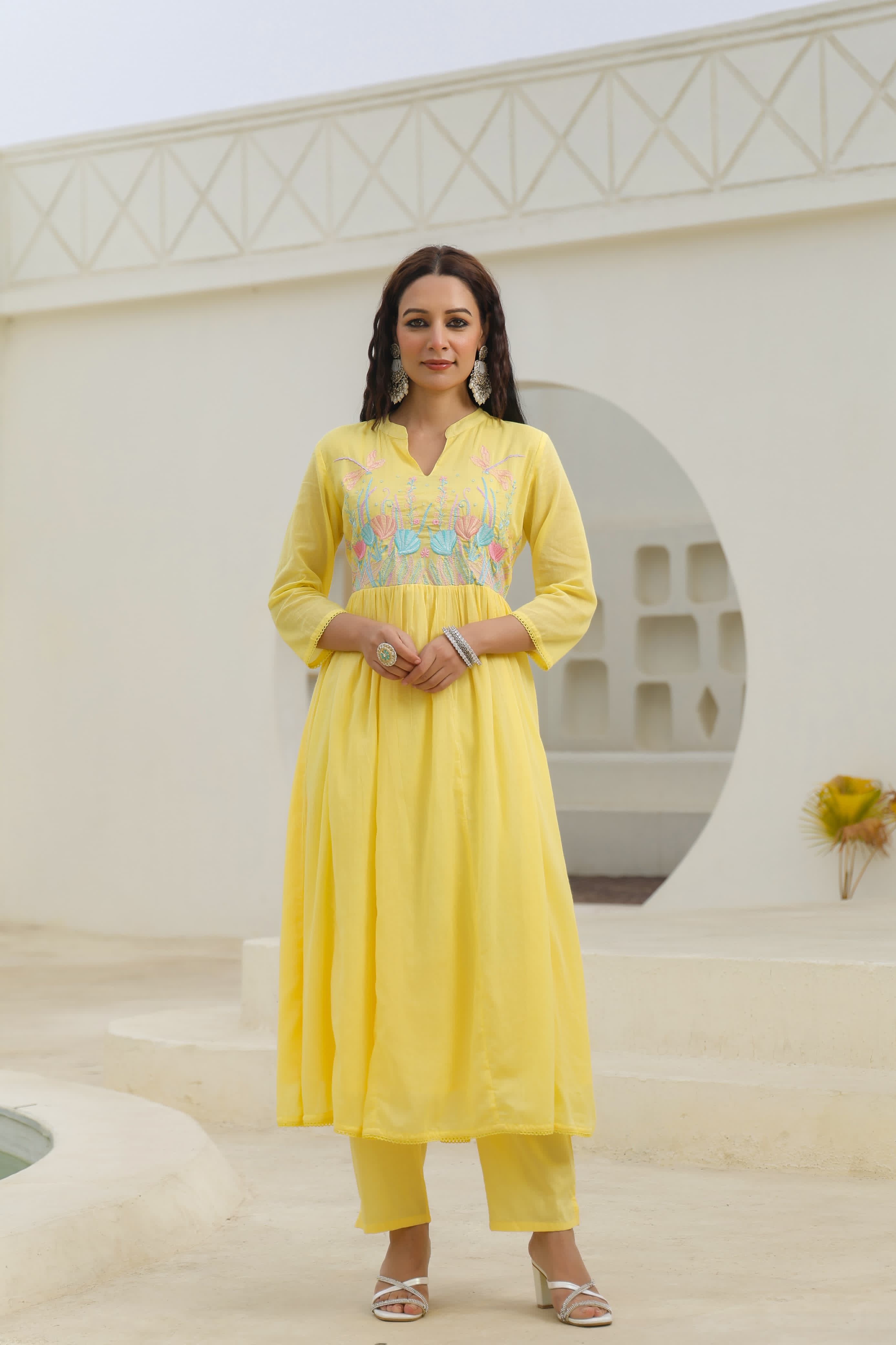 BEAUTIFUL EMBROIDERED MUL COTTON SUIT SET