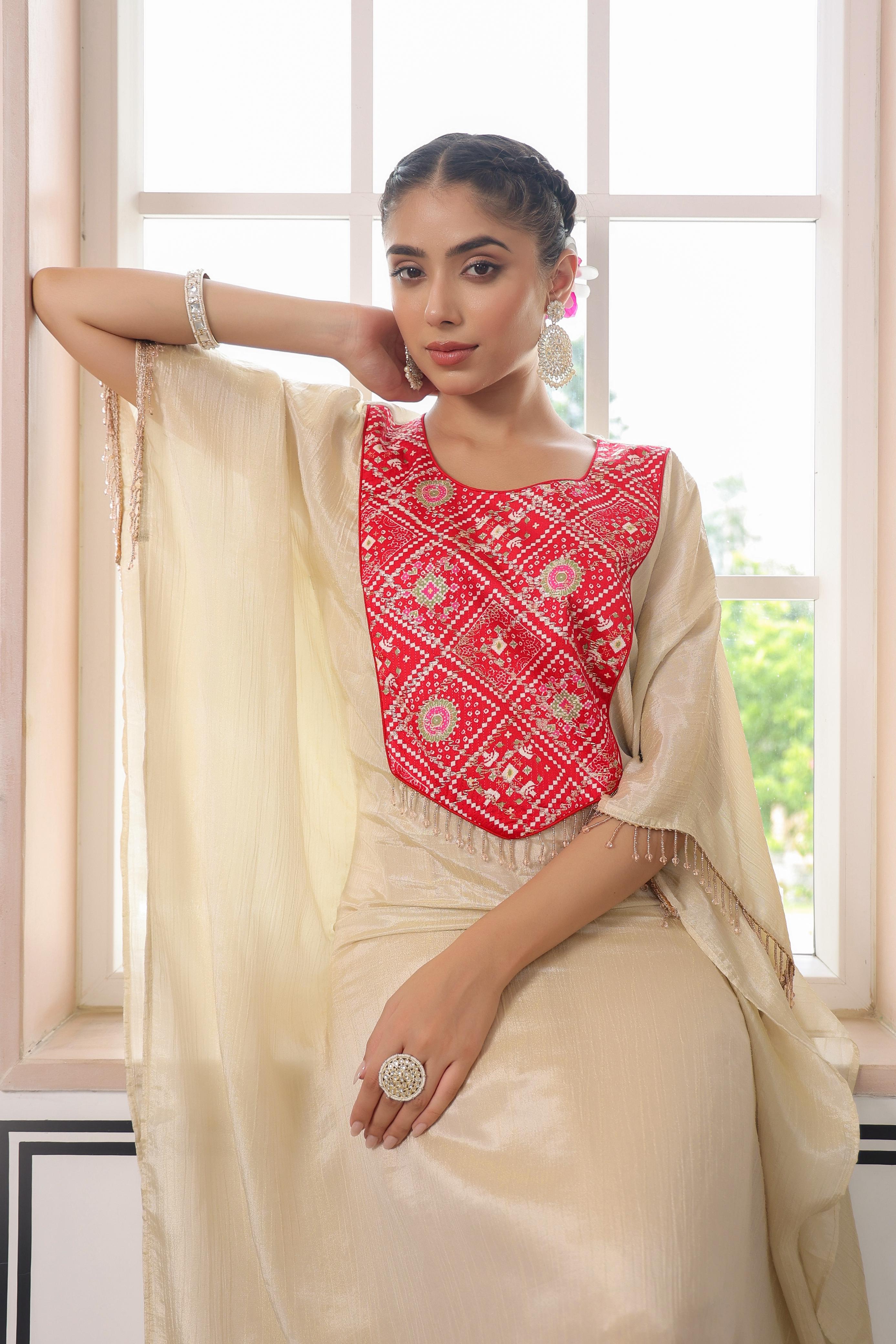 PURE ZARI TISSUE KAFTAN SET