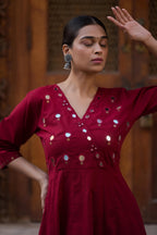 TRENDY TWO PIECE MIRROR WORK SUIT