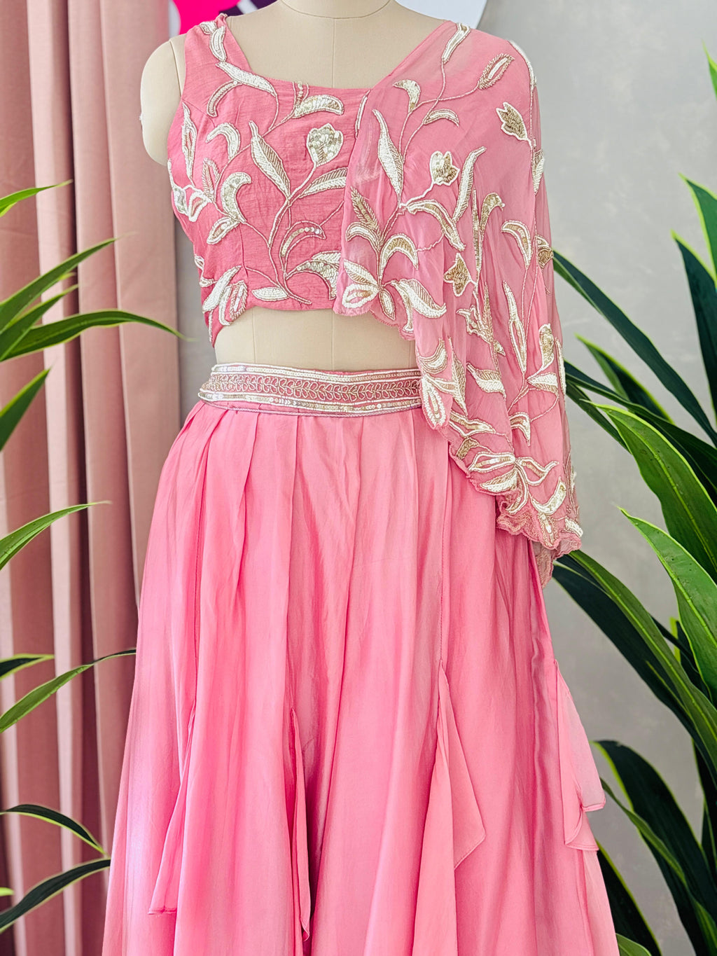 Designer Handwork Top with Flared Palazzo
