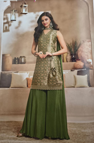 PURE BANARSI BROCADE PLAZO SET