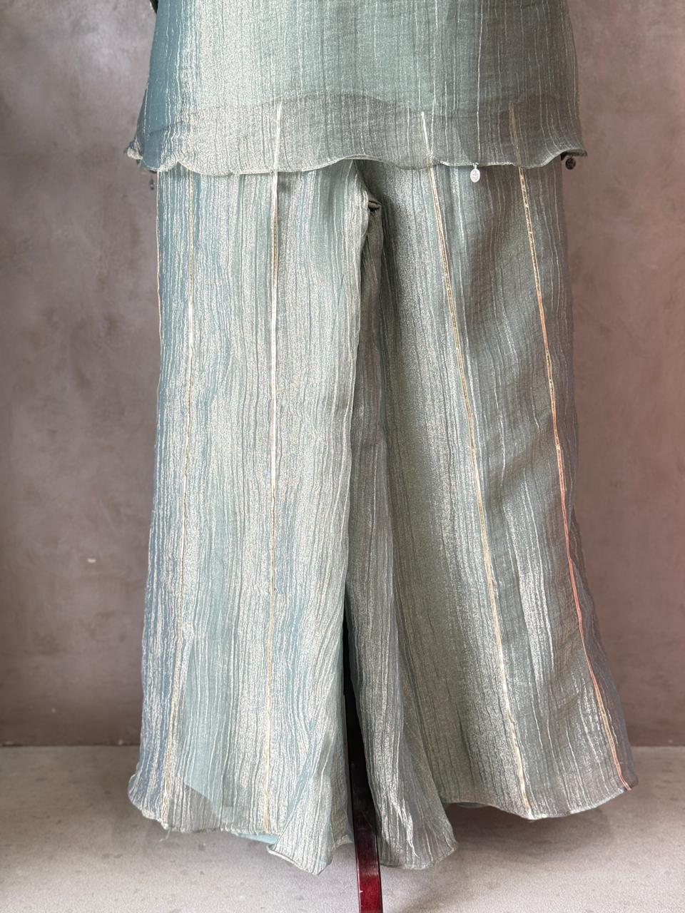 Soft Luxe Crush Tissue Palazzo Set with Dupatta