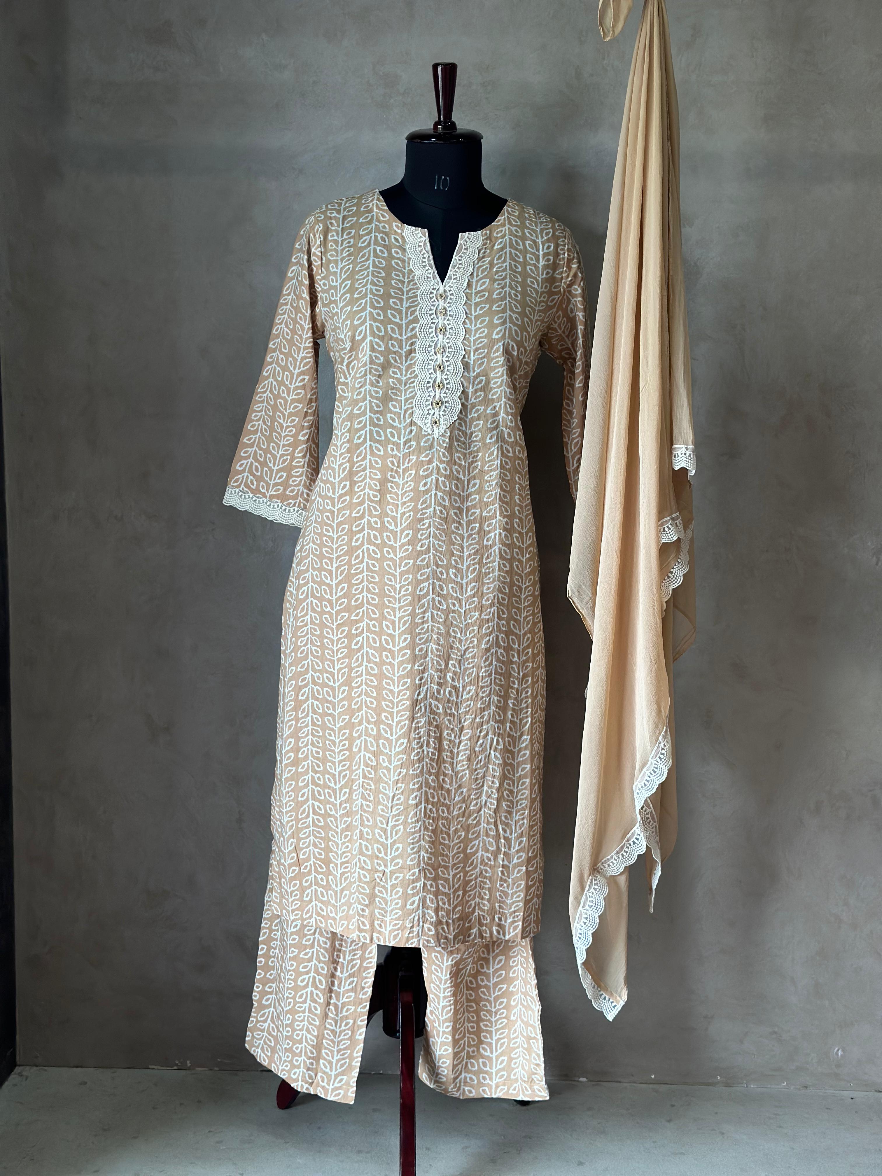 COTTON SUIT SET IN TWO SHADES