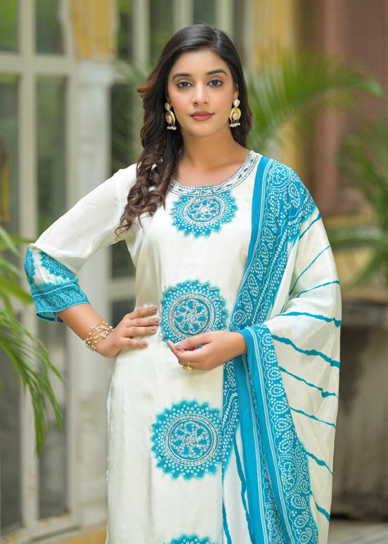 PURE CREP HANDWORK THREE PIECE SUIT