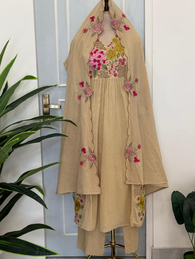 ✨Floral Embroidered Kurta Palazzo Set with Dupatta ✨