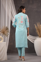 EMBROIDERED KURTA PANT SET