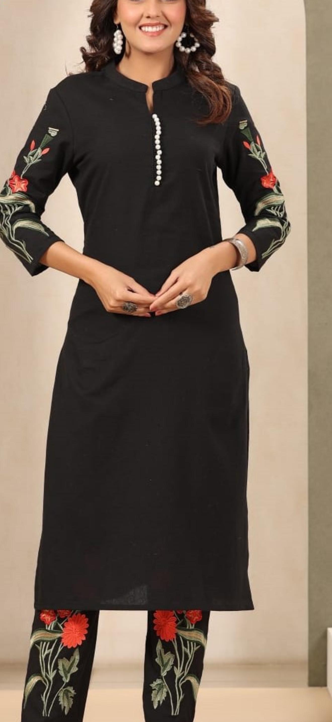 EMBROIDERED KURTA PANT SET