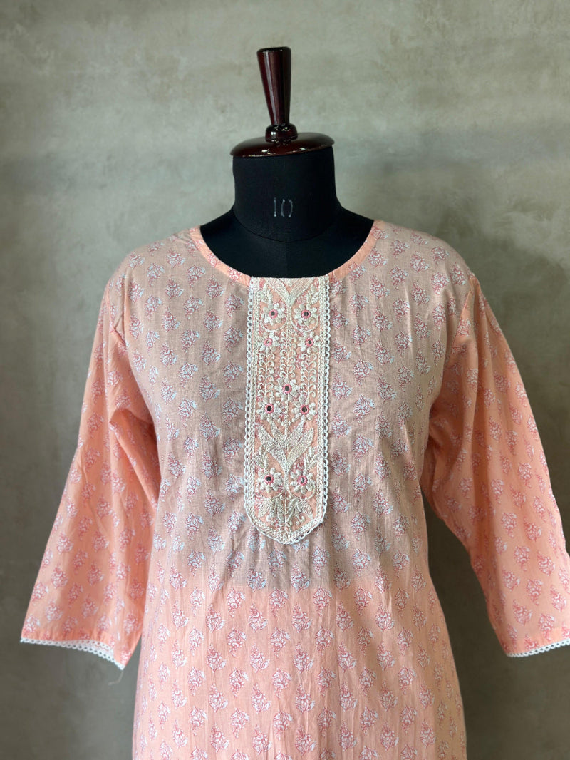 Premium Handblock Kurta Set With Dupatta