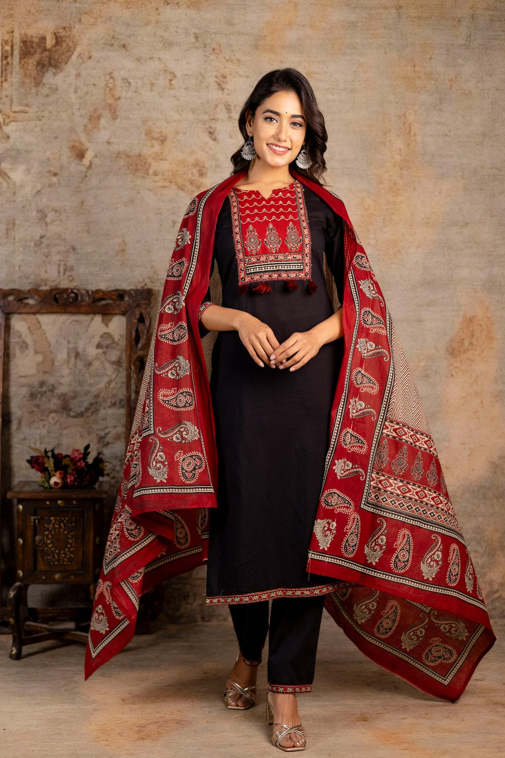 AJRAKH PRINT SUIT SET