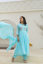 BEAUTIFUL EMBROIDERED MUL COTTON SUIT SET